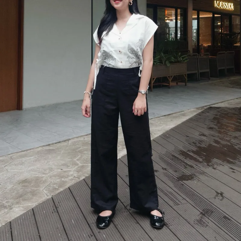 basic-linen-culotte — Black