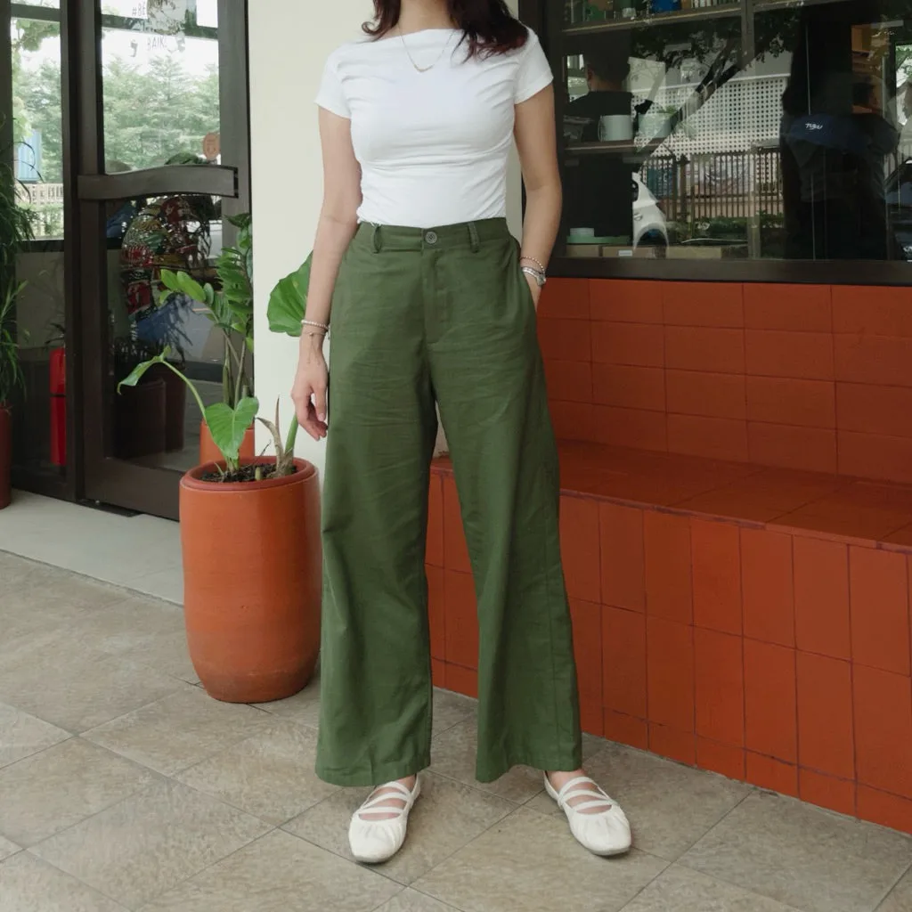casual-culotte-zipper — Army