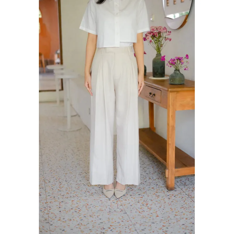 dalia-wide-pants — Ivory