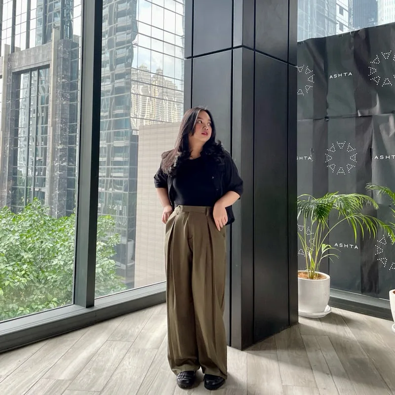 dalia-wide-pants — Olive