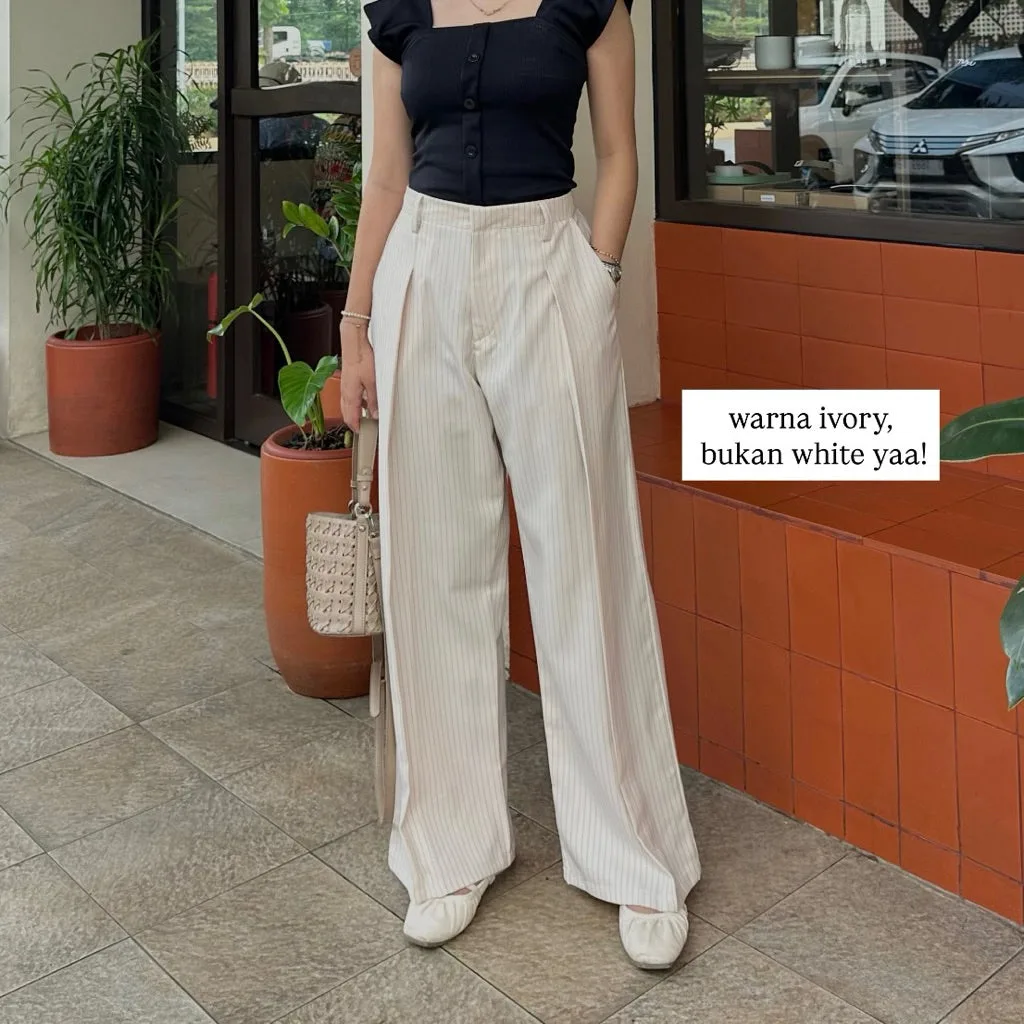 milly-stripe-pants — Ivory