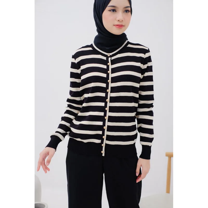 miu-cardigan — Black-Cream