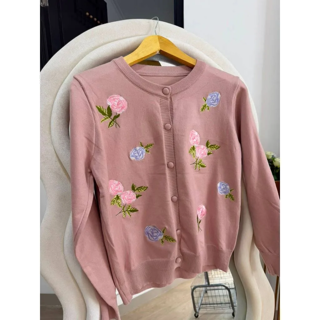 miu-cardigan — Nude Pink