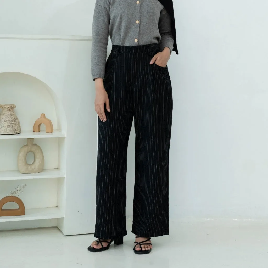 tara-stripe-pants — Black