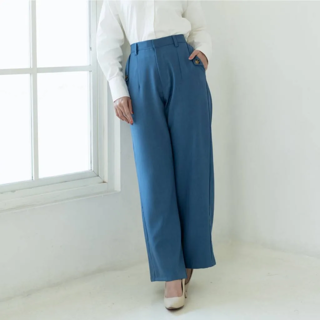 yora-loose-pants — Blue (LW semiwool)